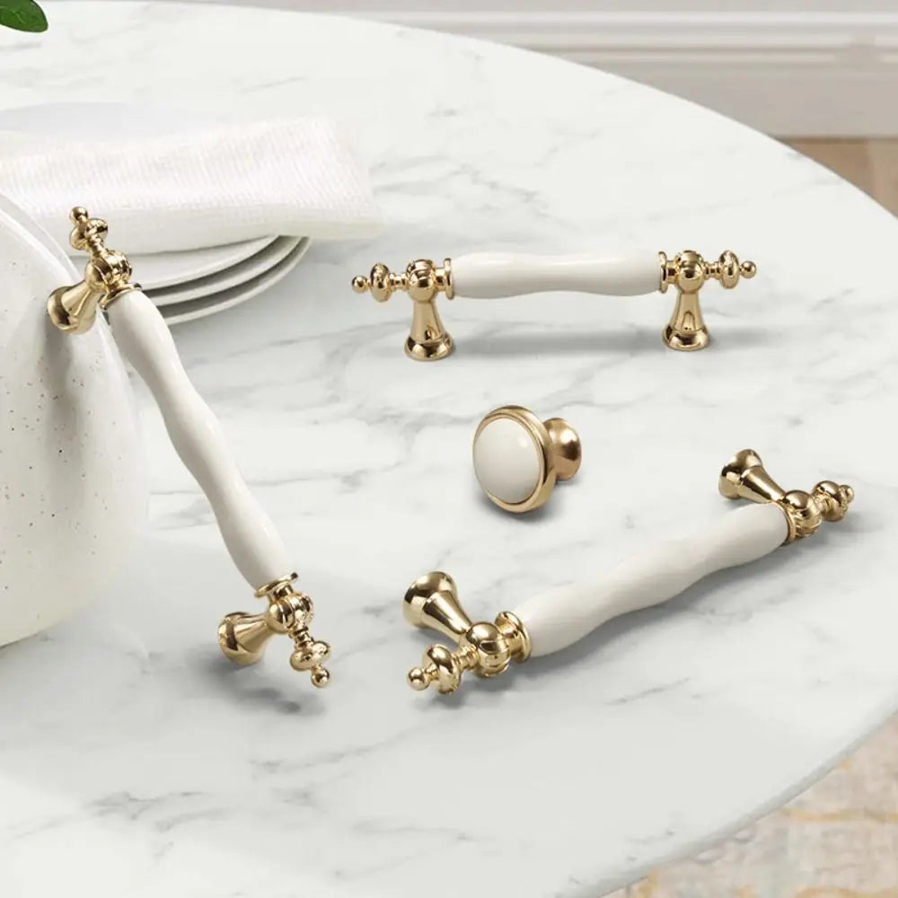 Modern Ceramic Cabinet Handles | Gold & Silver Minimalist
