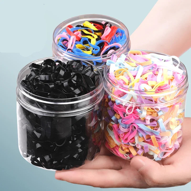 500pc Colorful Elastic Hair Bands Ponytail Holders for Women