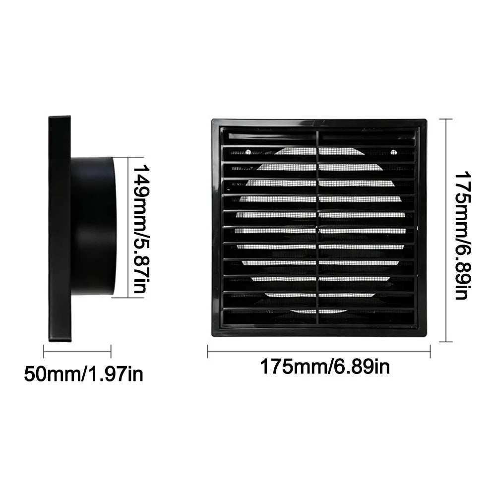 Square Air Vent Grille Cover 4–8 In | Aluminum Fiber Mesh