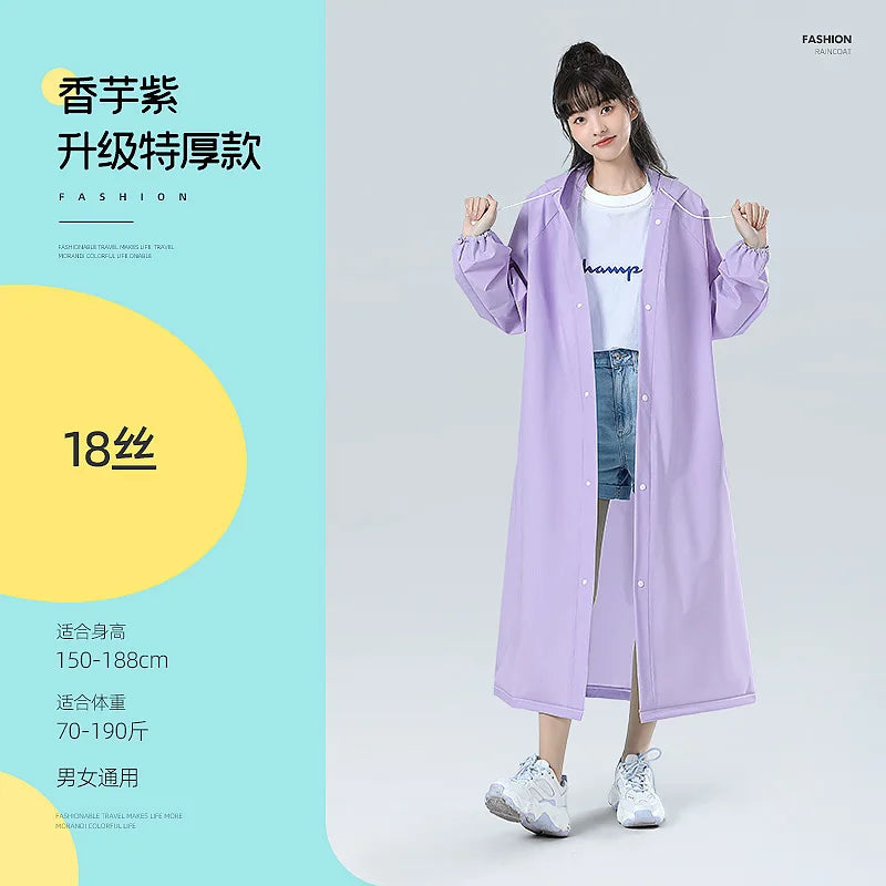 Reusable EVA Waterproof Rain Poncho – Transparent Adult Raincoat