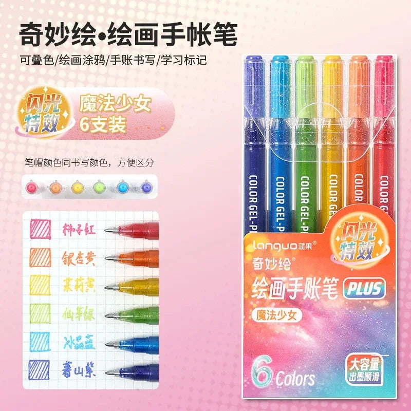 Glitter Gel Pen Set 162 Colors – 0.5mm & 1.0mm Art Pens