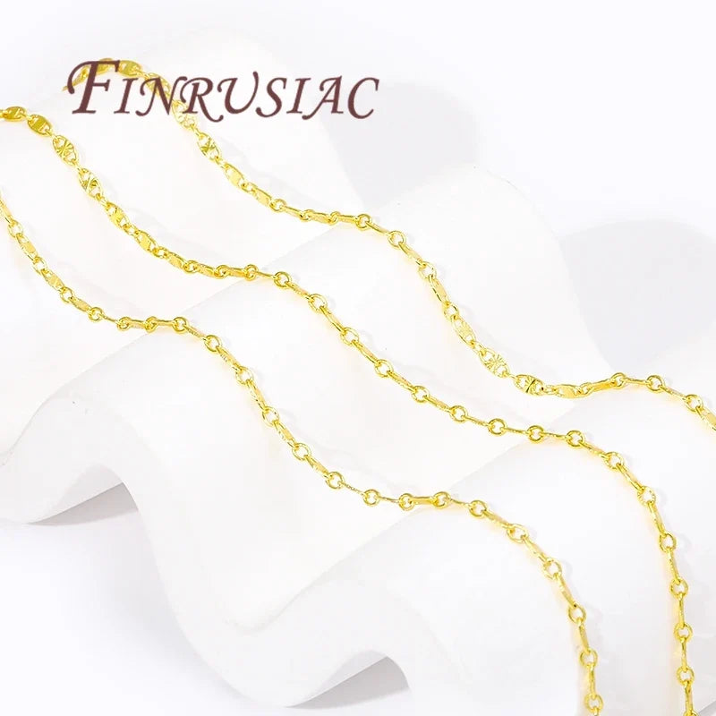 18K Gold Plated Brass Chain for DIY Jewelry Making | 2mm×5mm