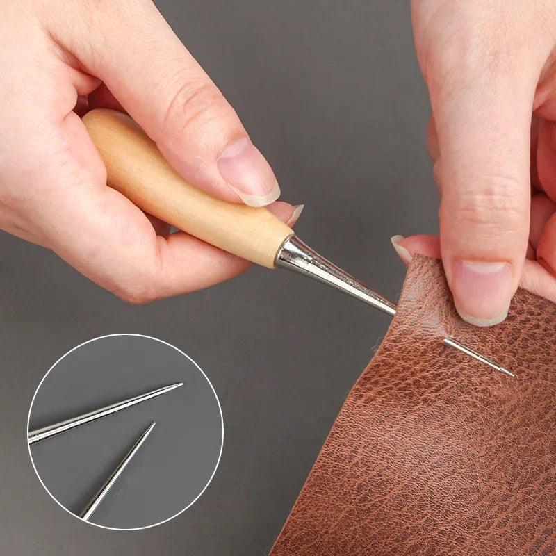 Leather Awl Wooden Handle – DIY Piercing & Shoemaking Tool