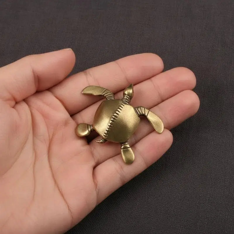 Vintage Brass Turtle Figurine – Tea Pet & Desk Ornament