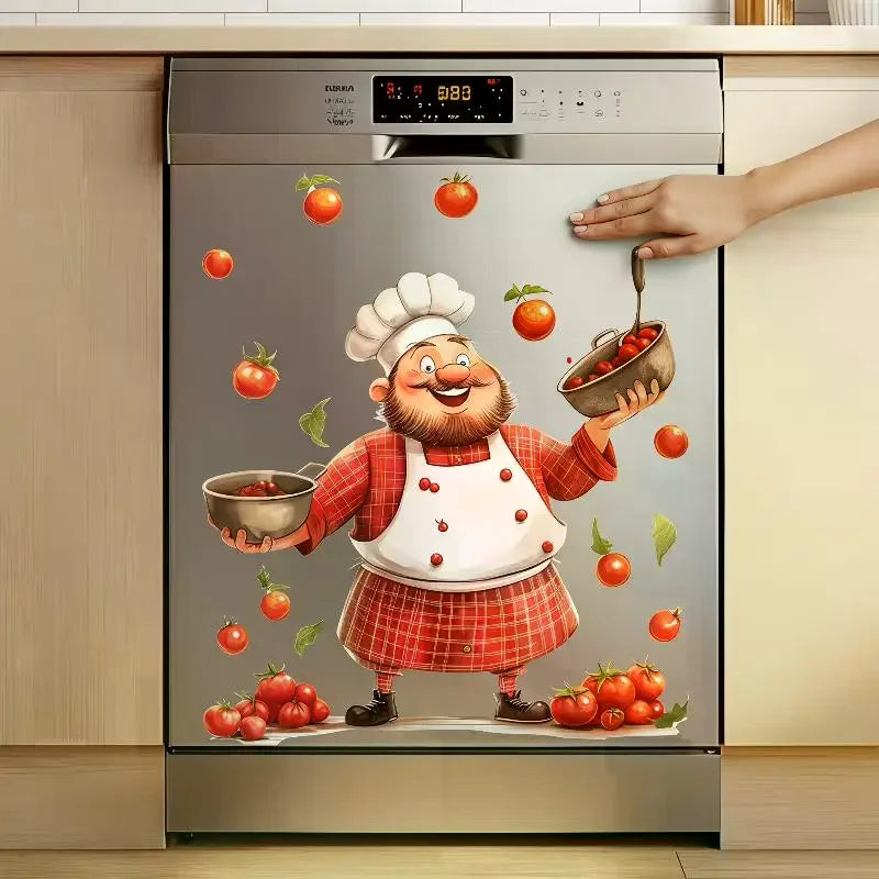 Chef Kitchen Stickers – Fun Removable PVC Appliance Decals