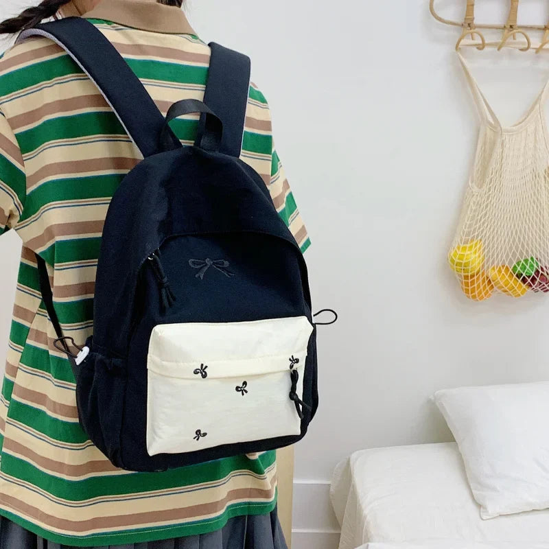 Nixie Korean-Style Girls School Backpack – Nylon 2025