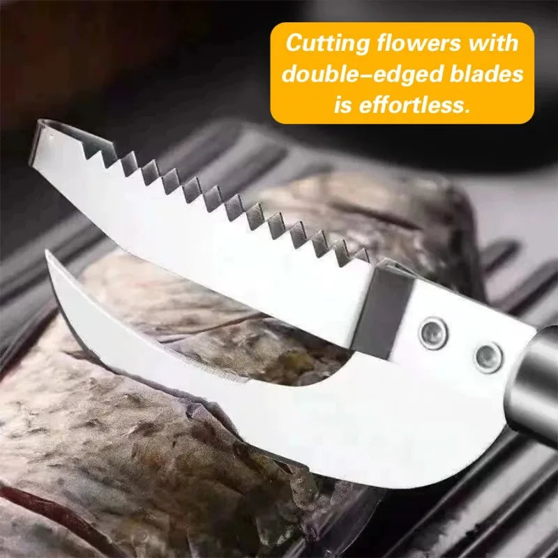 2-in-1 Stainless Steel Fish Scaler & Cutter Kitchen Tool