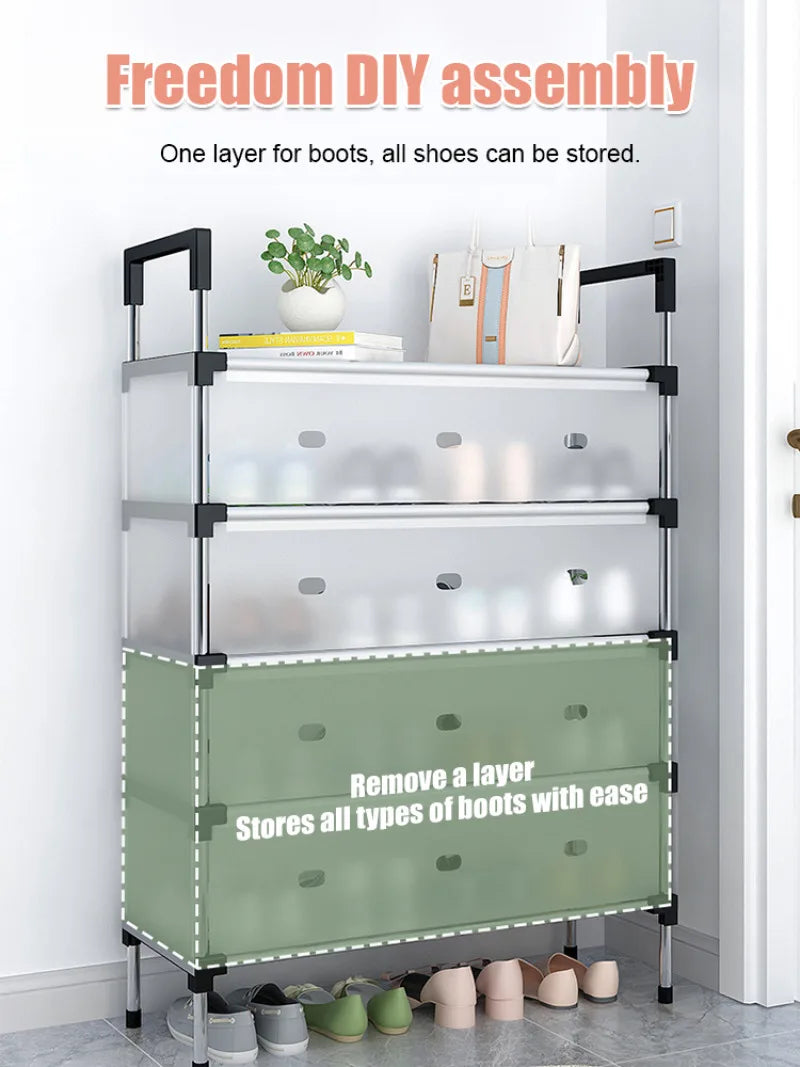 Multi-Layer Dustproof Shoe Rack – Space-Saving Cabinet