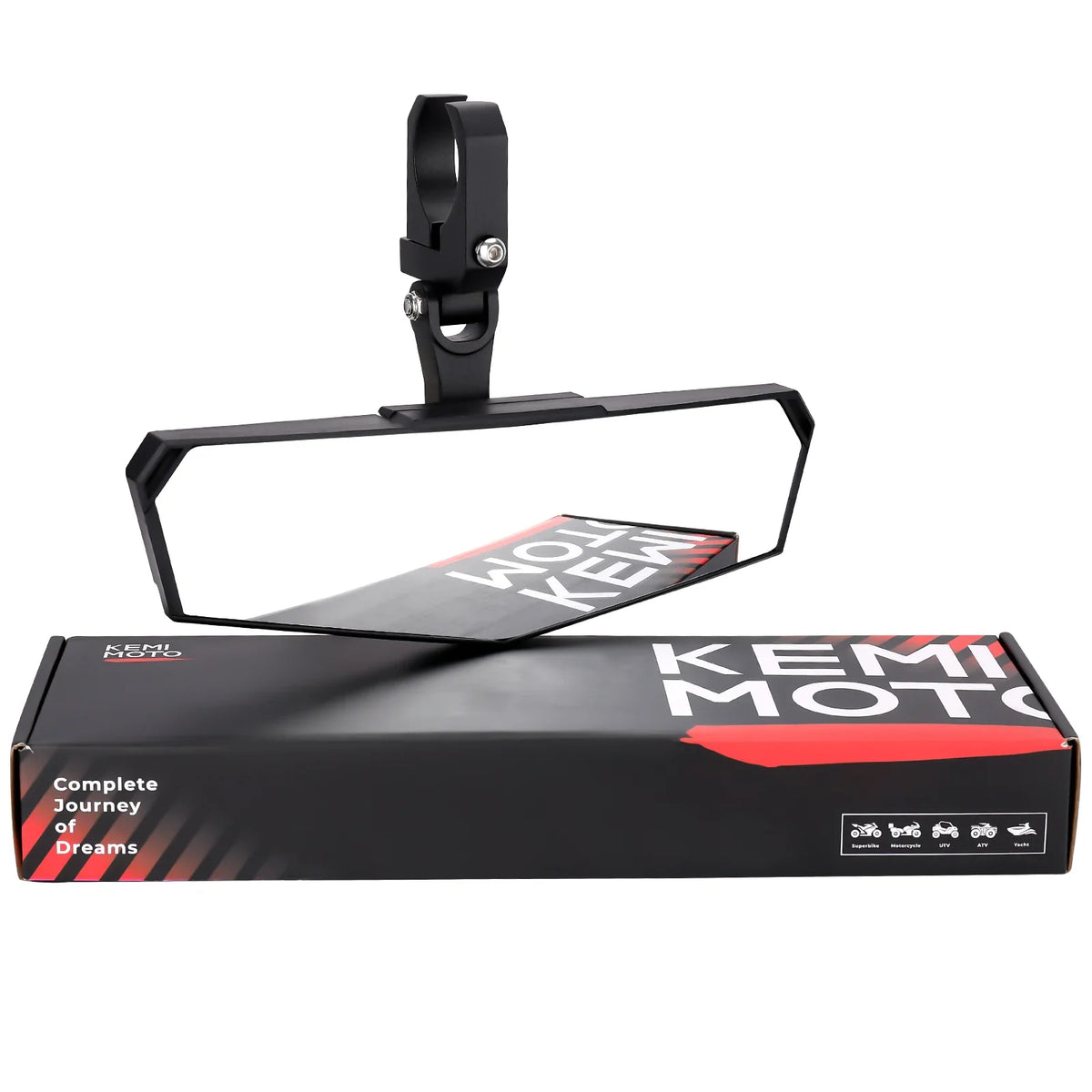 UTV Center Rear View Mirror – 360° Adjustable Aluminum Clamp