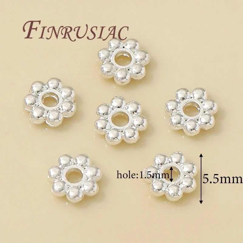 Silver Plated Flower Bead Caps for DIY Jewelry – 50/100 Pcs
