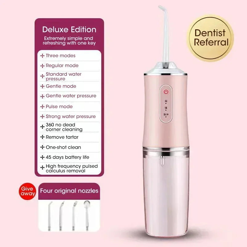 Portable Water Flosser Oral Irrigator – USB Rechargeable 220ml