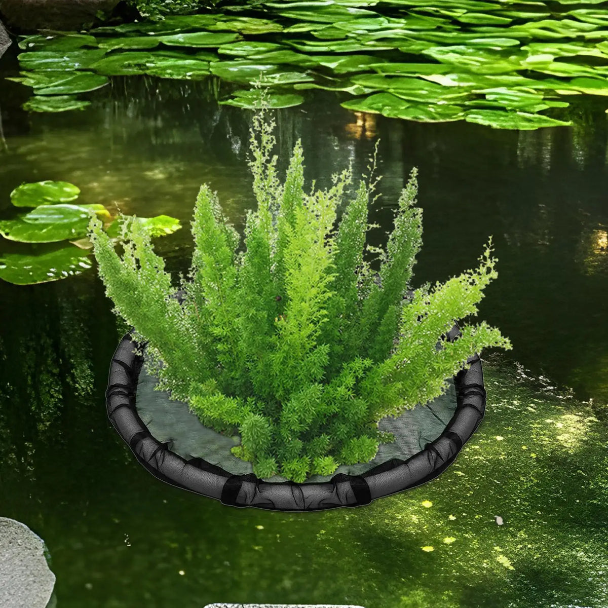 Round Floating Plant Corral 17.7" Fine Mesh Pond Planter