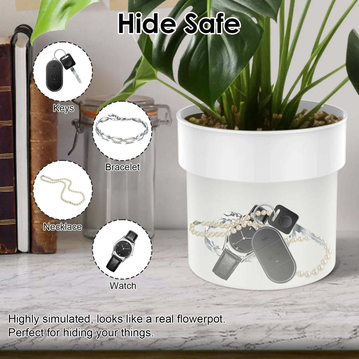 2-Layer Flower Pot Hidden Safe – Lockable Diversion Storage Box