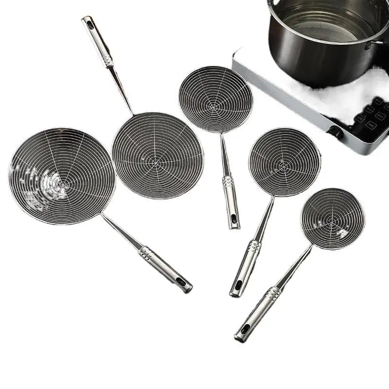 Stainless Steel Skimmer Spoon | Long Handle Mesh Strainer