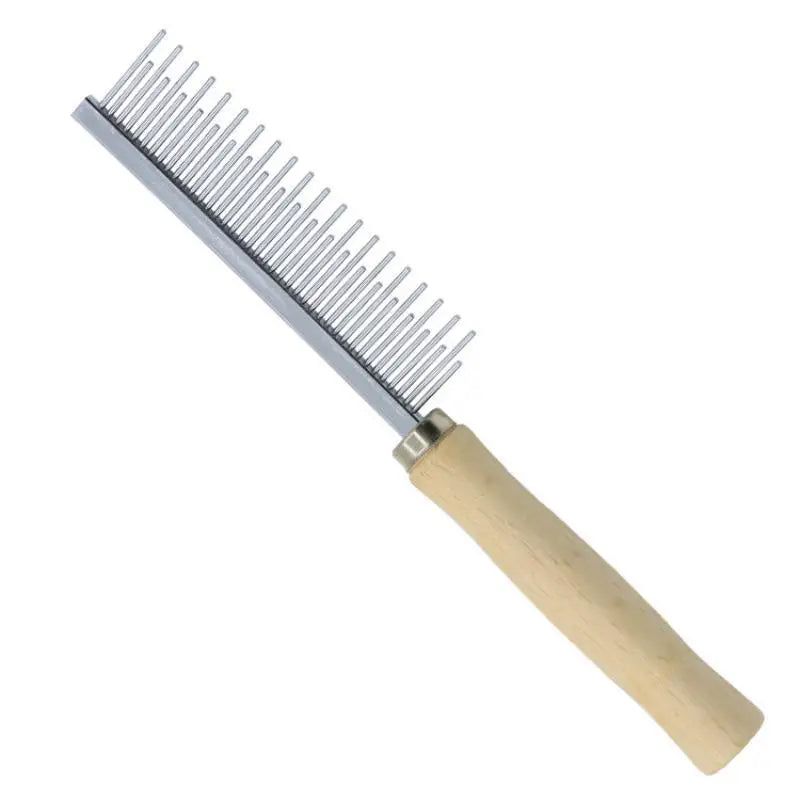 Pet Grooming Comb Wood Handle – Cats & Dogs Deshedding Tool