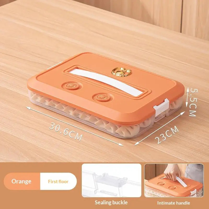Stackable Dumpling Storage Containers with Airtight Lids 1-4 Layers