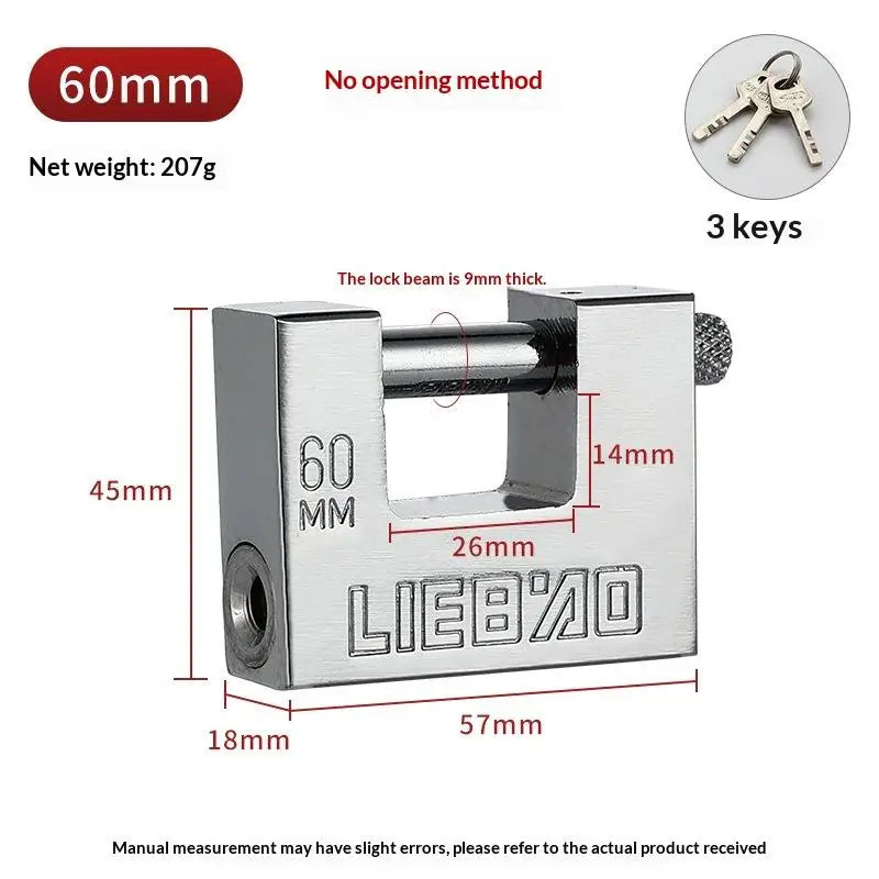 Stainless Steel Security Padlock 40–100mm | Cut-Resistant