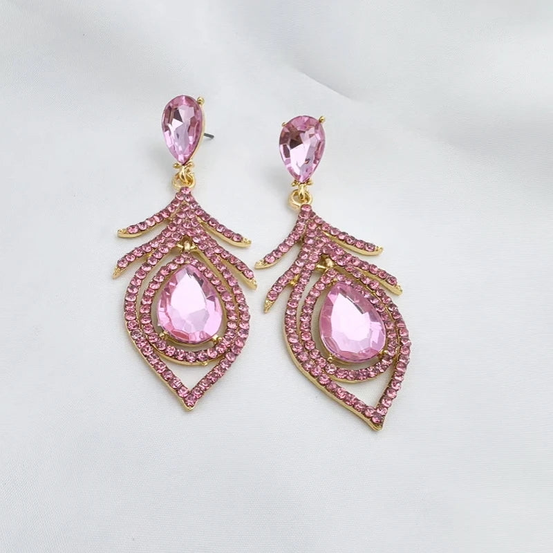 Women's Rhinestone Drop Earrings | 14K Gold Plated Alloy