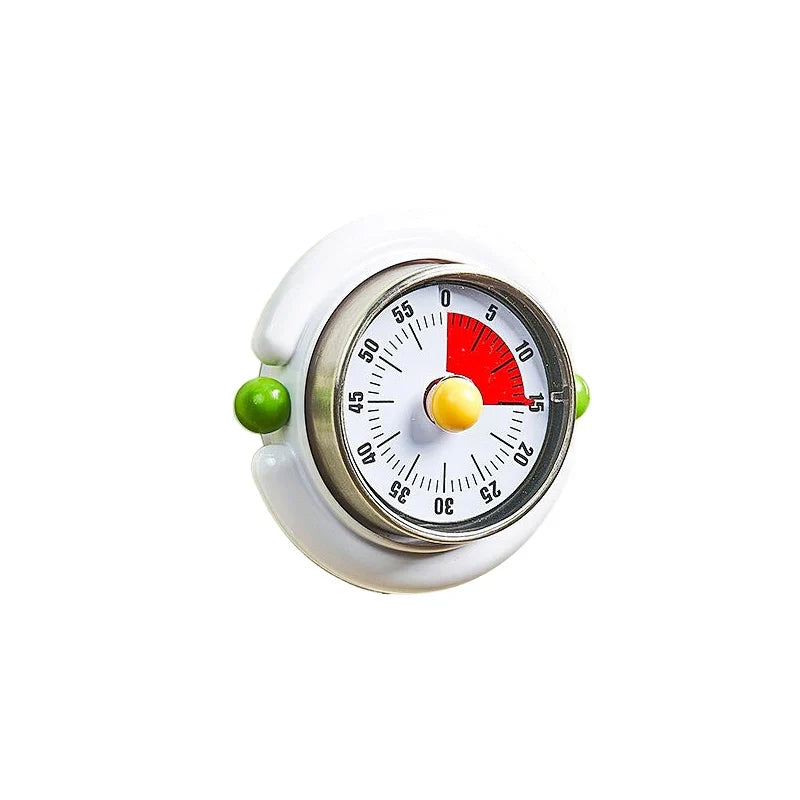 Vintage Mechanical Kitchen Timer – 60-Min Magnetic Countdown