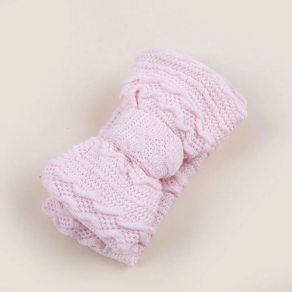 Baby Wide Jacquard Knit Headband – Warm Elastic Winter Wrap