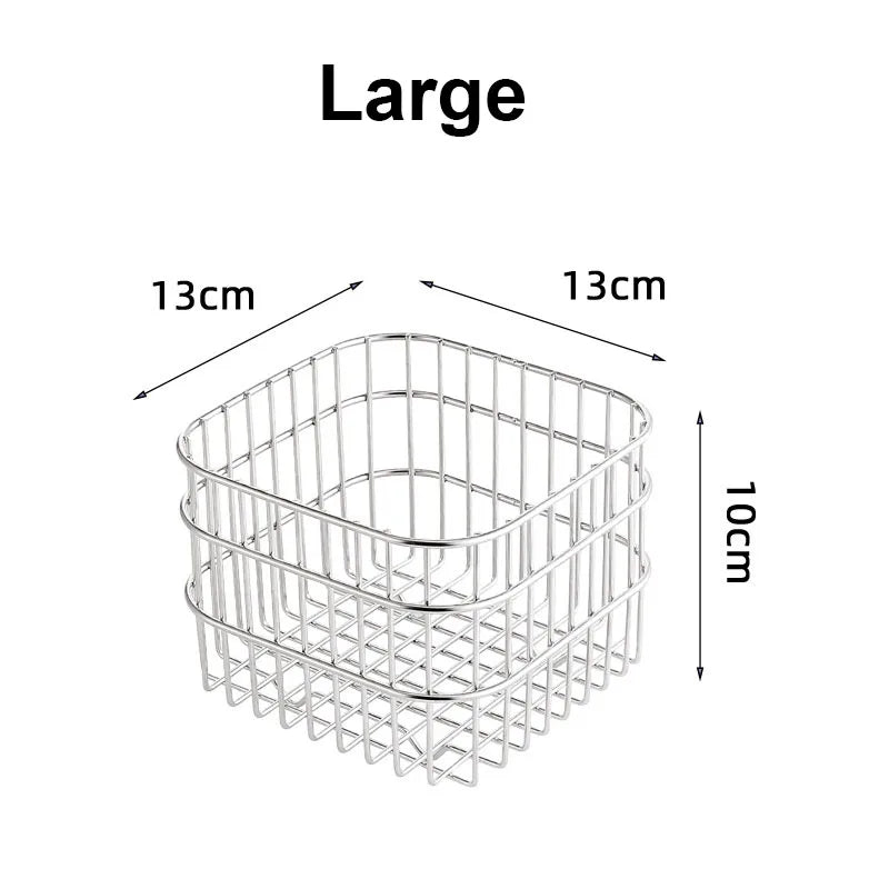 Stainless Steel Cosmetic Organizer | Makeup Brush Storage Basket