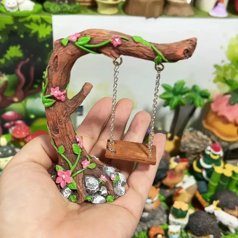Miniature Fairy Garden Swing Resin Figurine – Micro Landscape