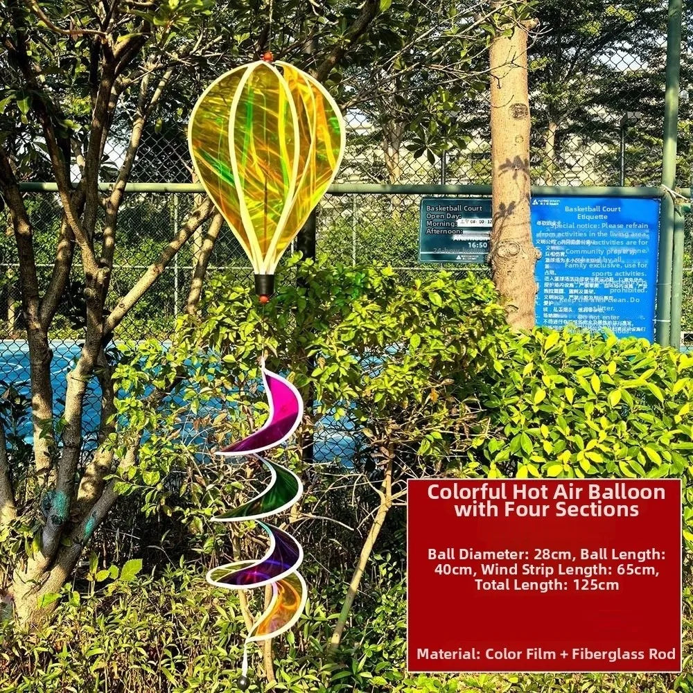 Rainbow Hot Air Balloon Wind Spinner 40cm – Kinetic Garden Decor