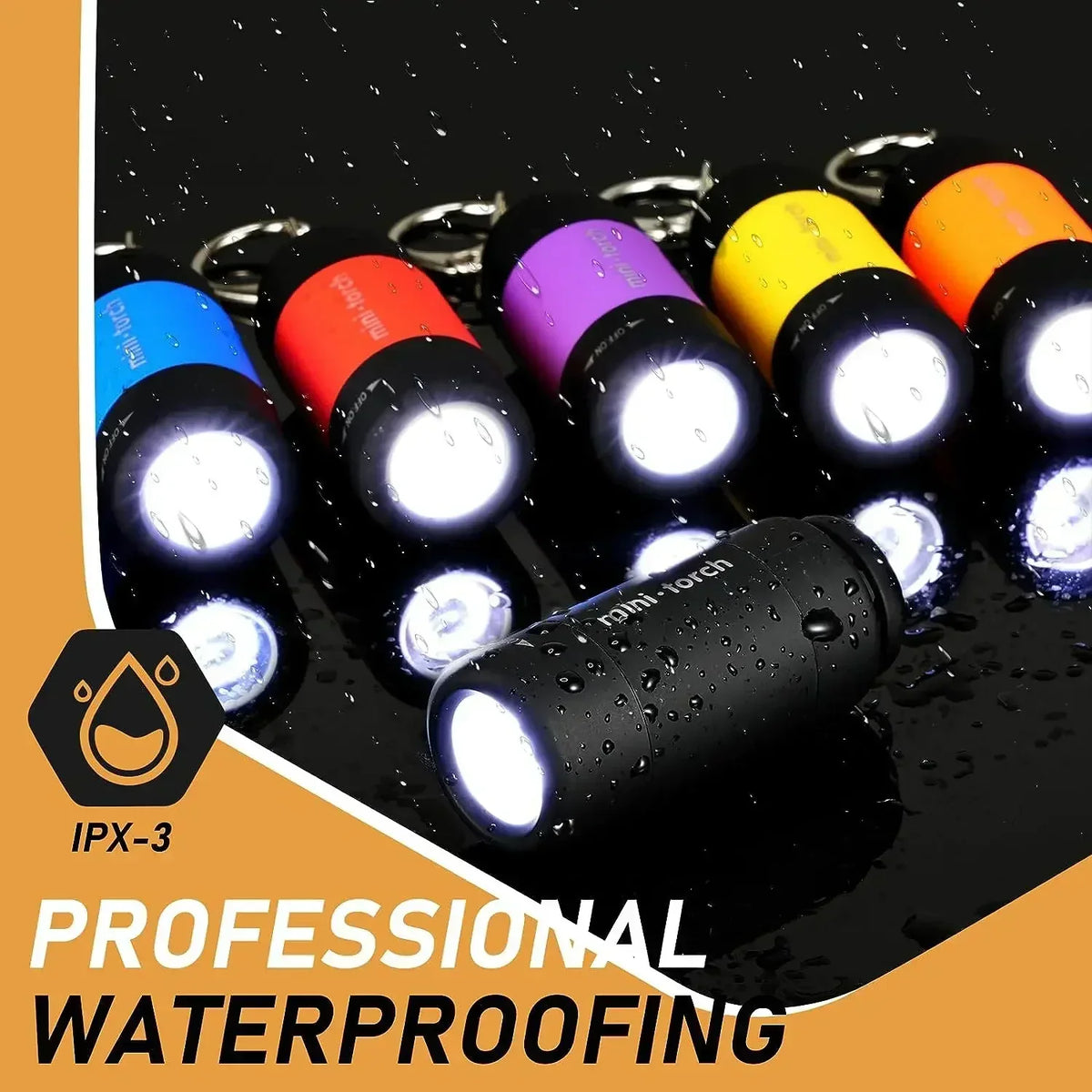 USB Rechargeable LED Keychain Flashlight – Waterproof Pocket Torch