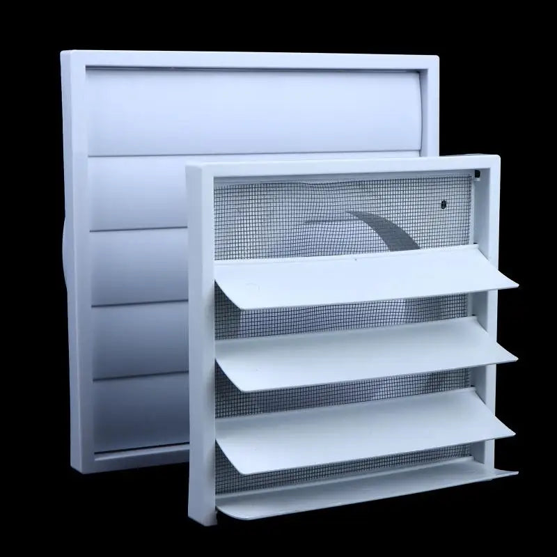 White Exterior Vent Cover Grille – One-Way Plastic Exhaust Hood