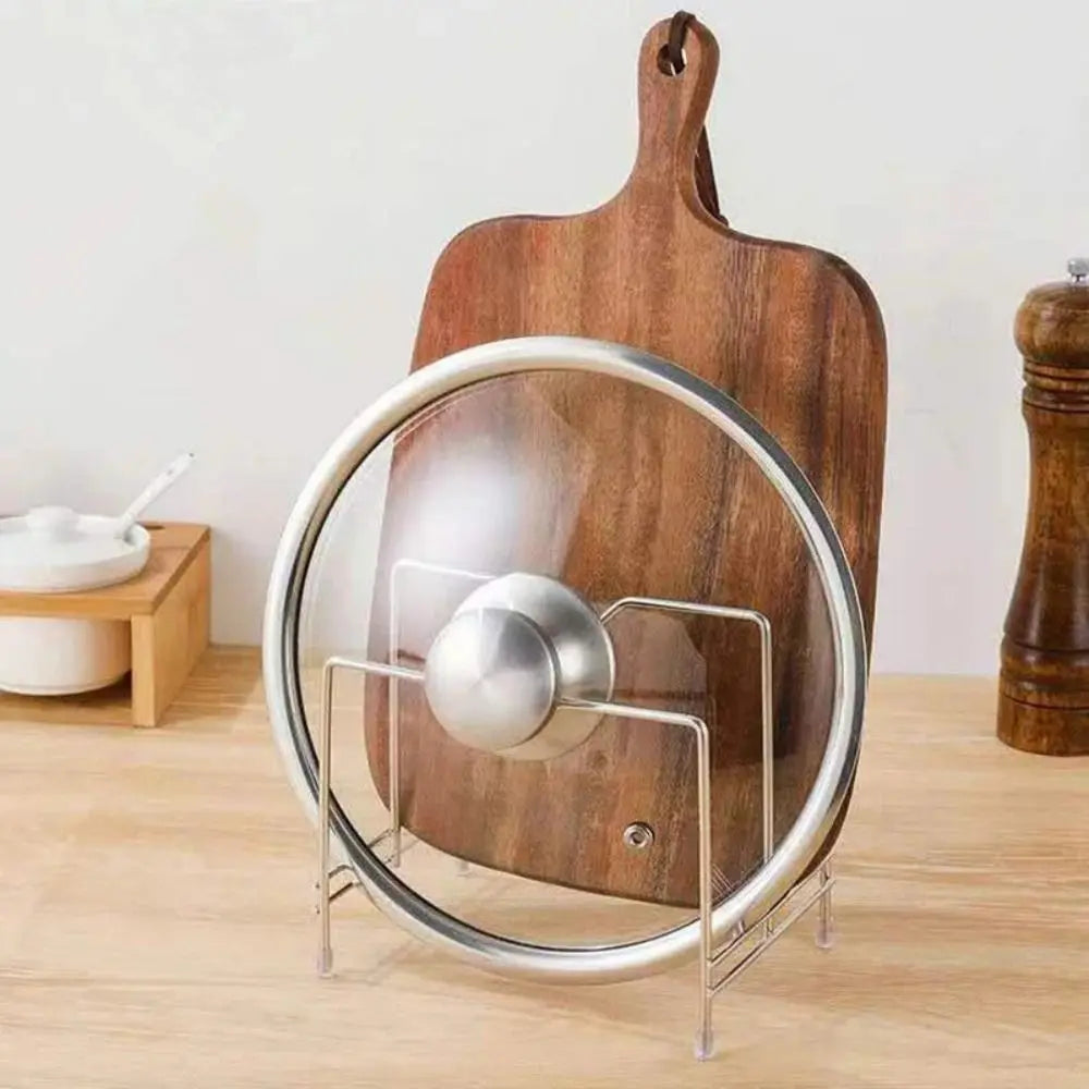 Stainless Steel Cutting Board & Pot Lid Holder Organizer