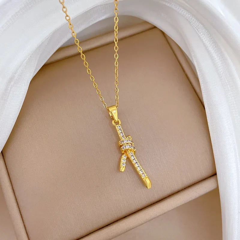 Women's Gold-Plated Stainless Steel Pendant Clavicle Necklace