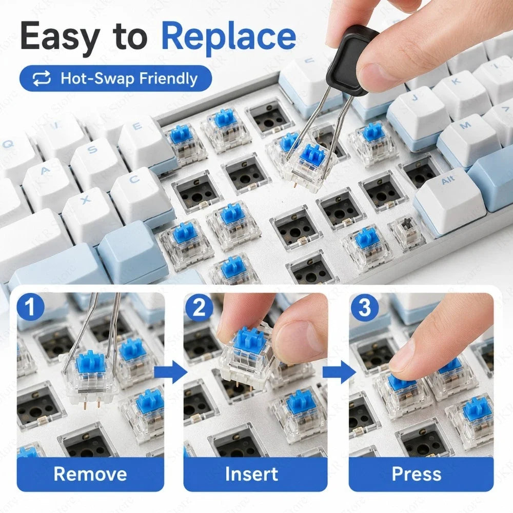 3-Pin Mechanical Keyboard Switches 30/50/100pcs Tactile Clicky