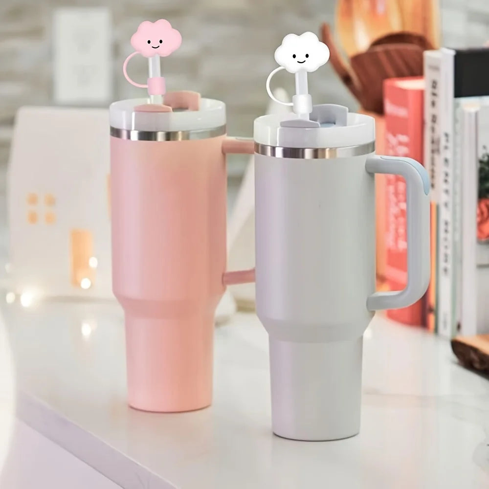 2pcs Kawaii Silicone Straw Tip Covers for Stanley 30 & 40oz
