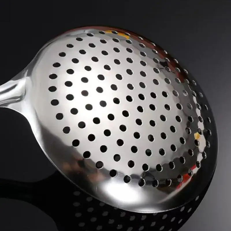 Stainless Steel Colander Spoon – Oval Oil Skimmer & Mesh Sifter