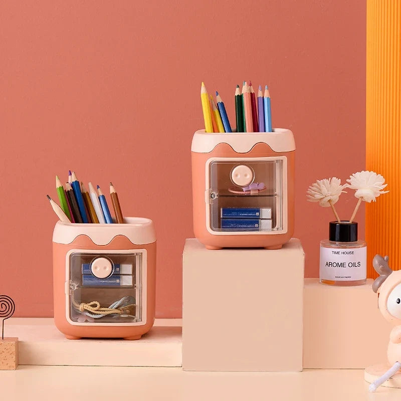 Cute Bear Pencil Holder & Multipurpose Desk Organizer Box