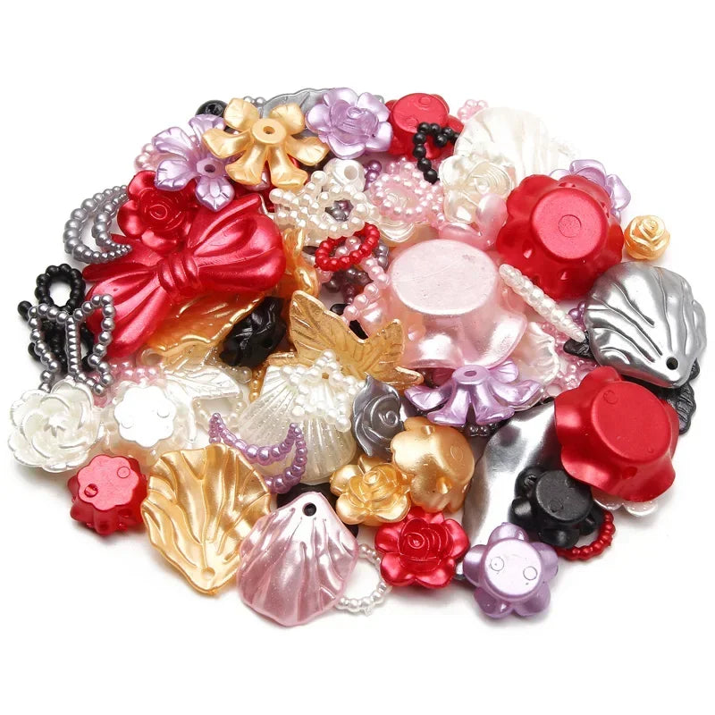 Mixed Acrylic Beads 20g – Hearts Leaves Flowers DIY Jewelry