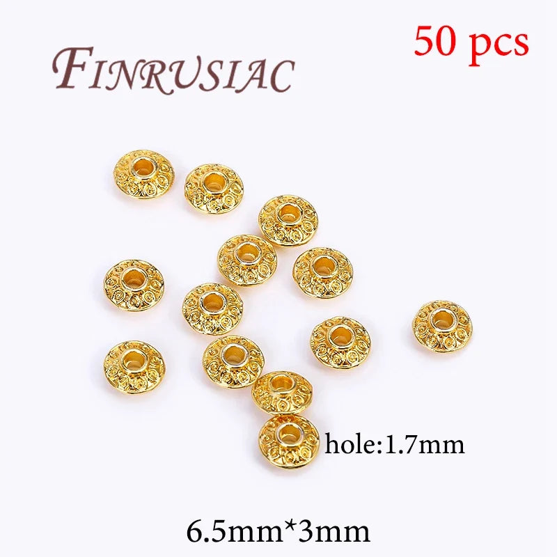 Gold Plated Brass Spacer Beads – DIY Jewelry Findings 6mm×8mm