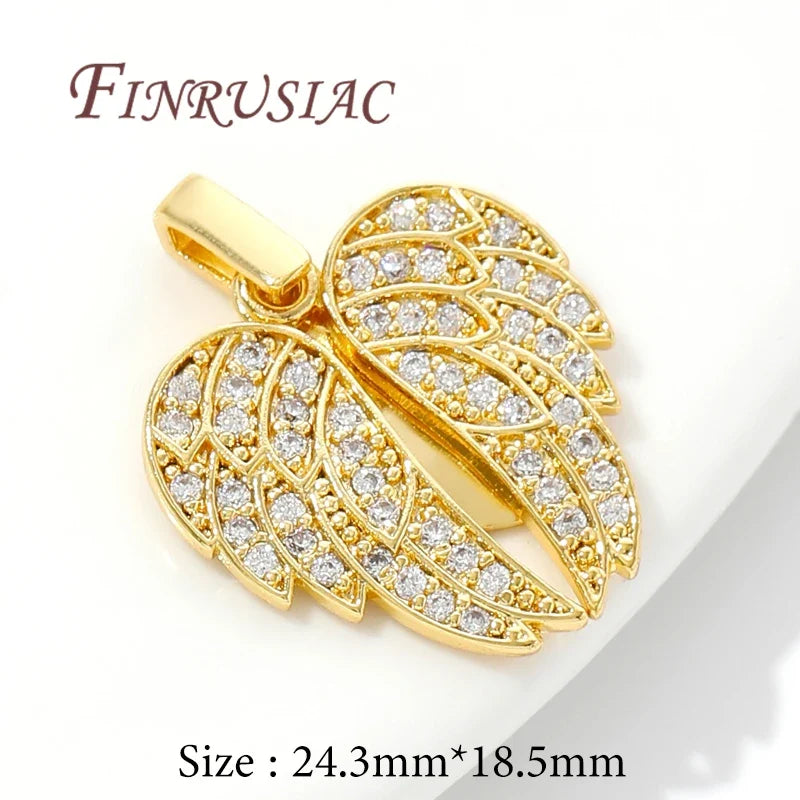 18K Gold Plated Zircon Heart Charm Pendants | DIY Jewelry Making
