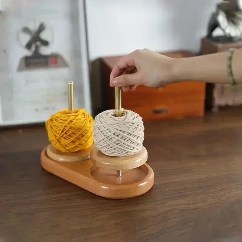 Beech Wood Rotating Yarn Holder Stand – Knitting Spool Tool