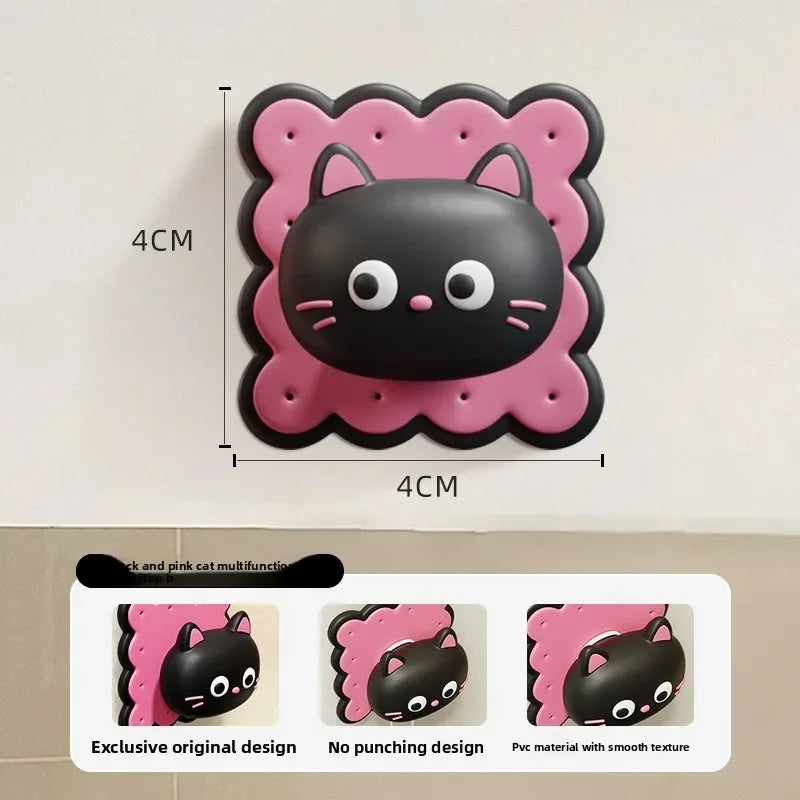 Cute Cat Silicone Door Stopper & Anti-Collision Handle Pad