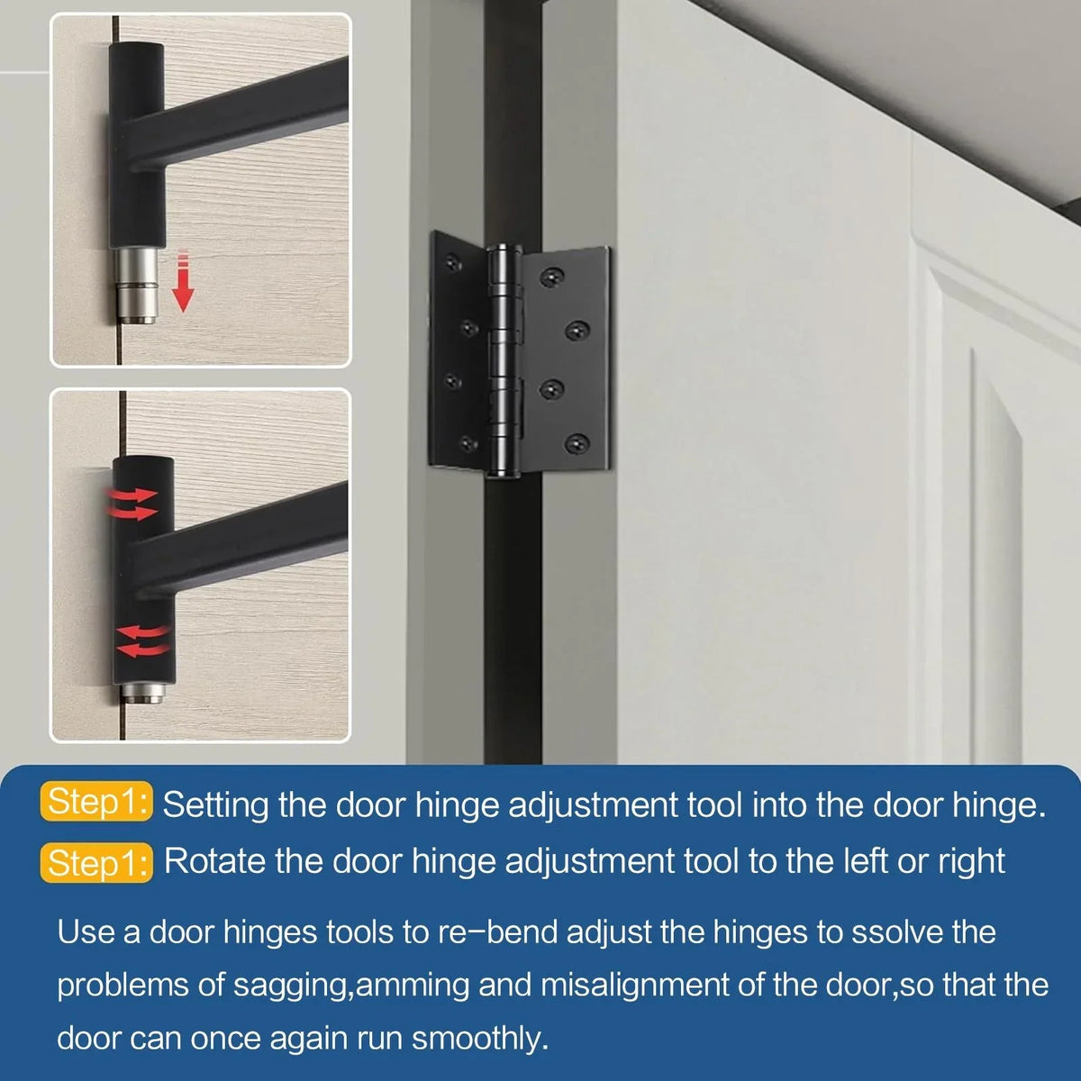 Heavy Duty Door Hinge Adjustment Tool – Alignment Spanner & Wrench