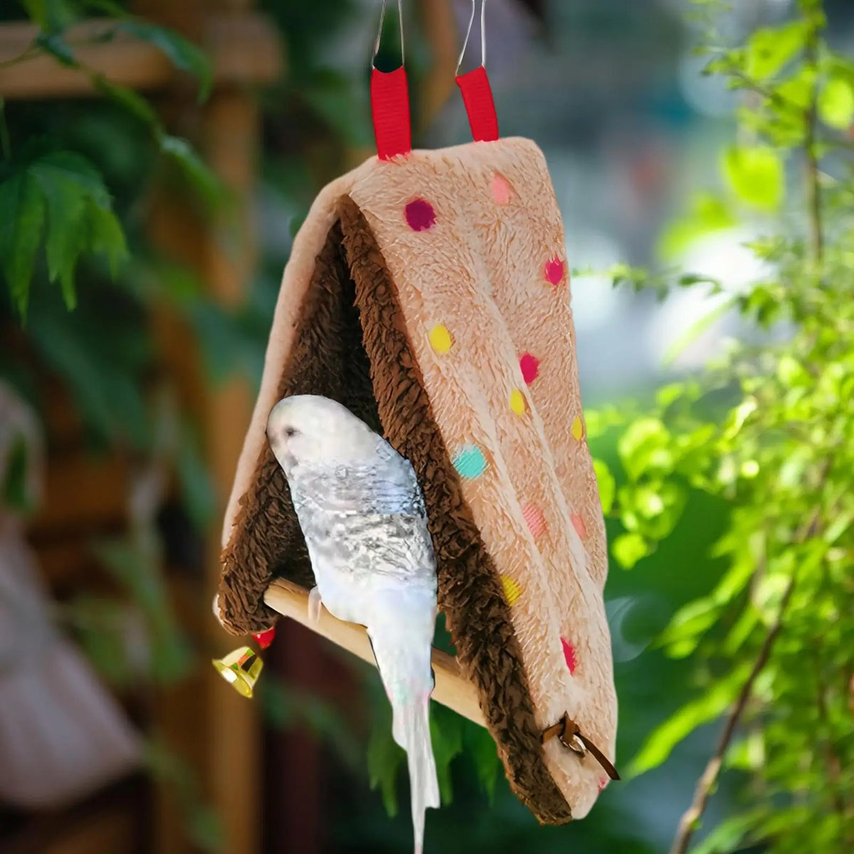 Triangular Bird Hammock Nest – Cozy Perch Swing for Cage
