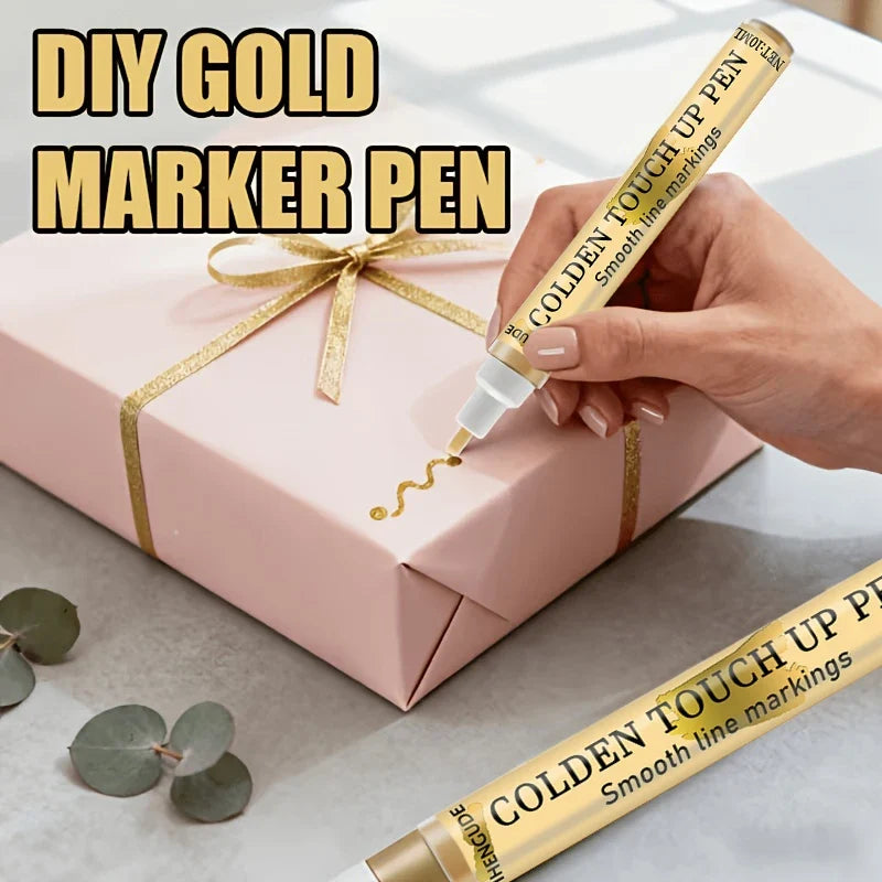 Gold Paint Pen – Fine Tip Quick-Dry Marker for Metal & Decor