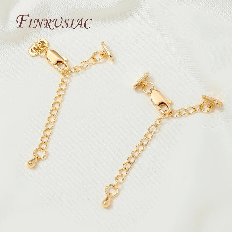 18K Gold Plated Extension Chain Spring Clasp – Pearl Necklace DIY