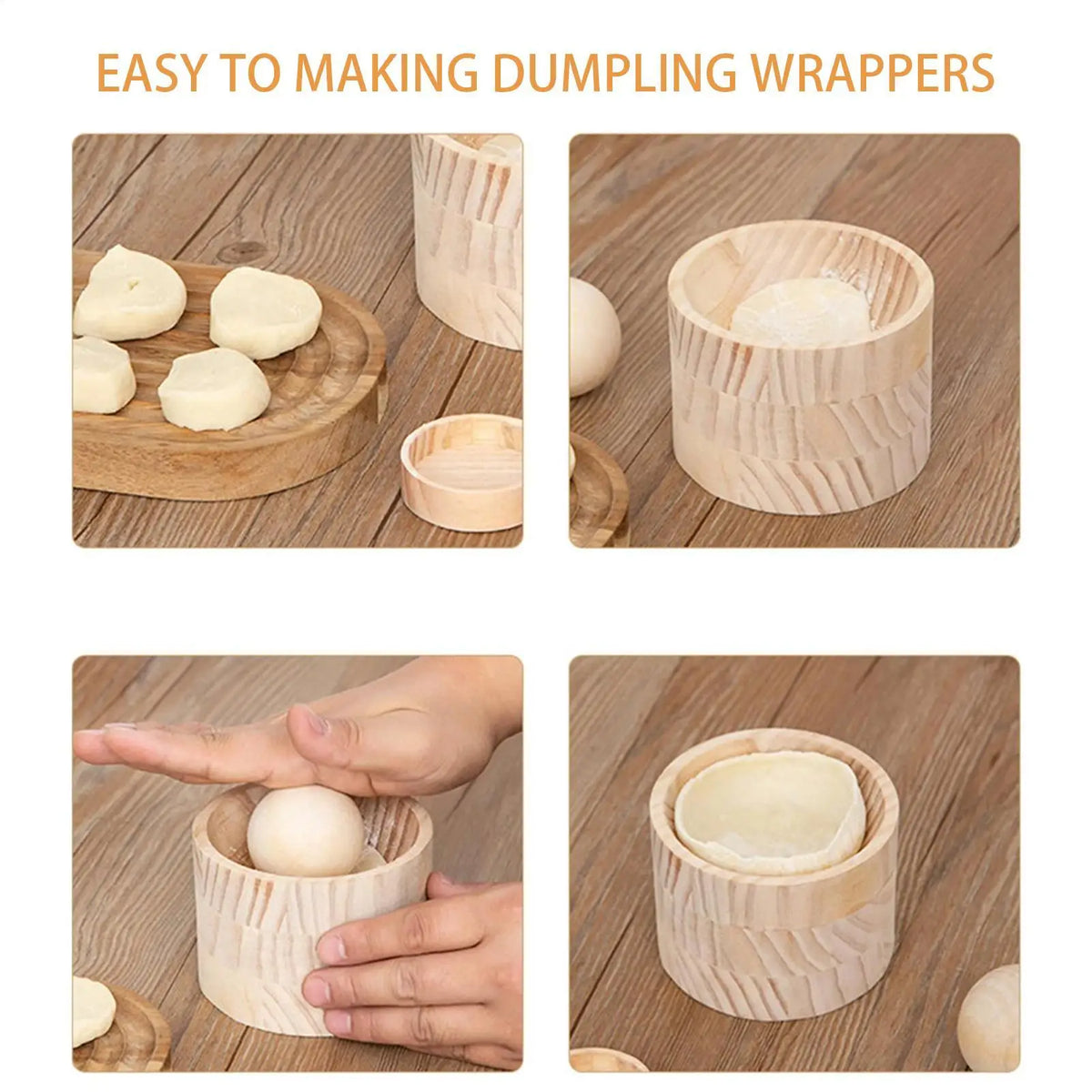Wood Dumpling Skin Maker – Manual Dough Press Mold