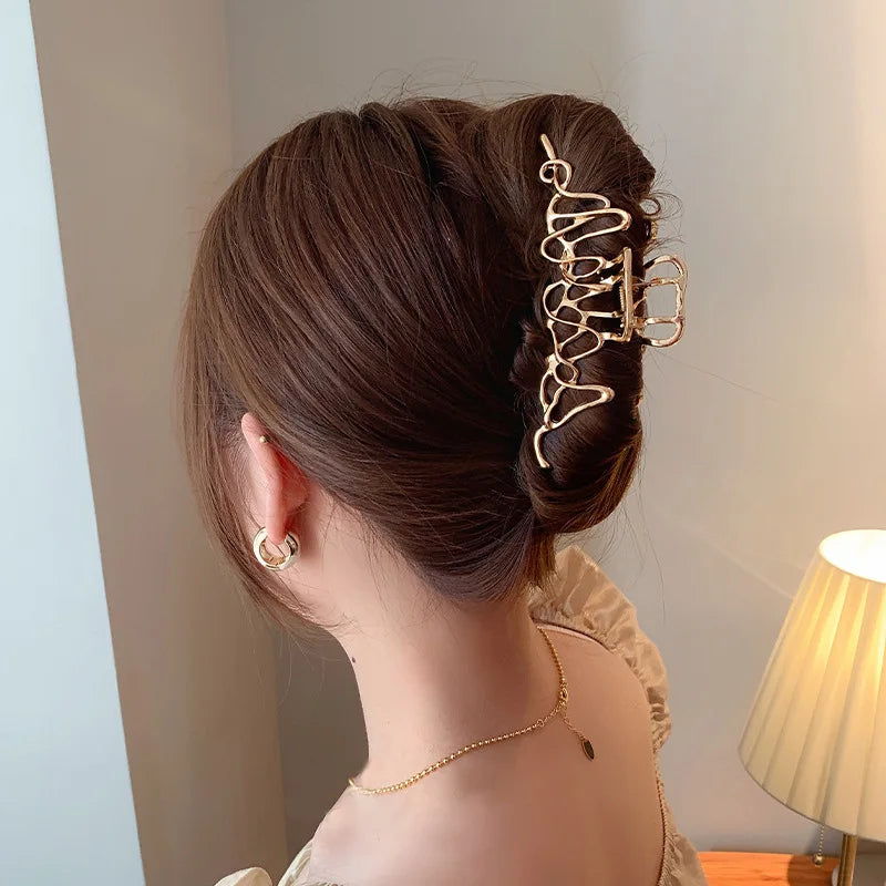 Metal Geometric Hair Claw Clips – Korean Style Barrettes Women