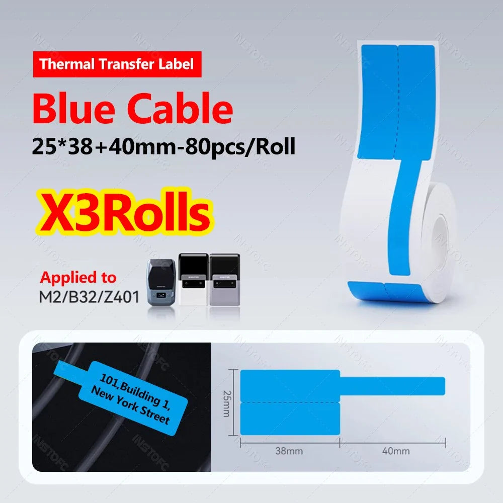 Niimbot M2/M3/B32/Z401 Waterproof Cable Wire Label Stickers