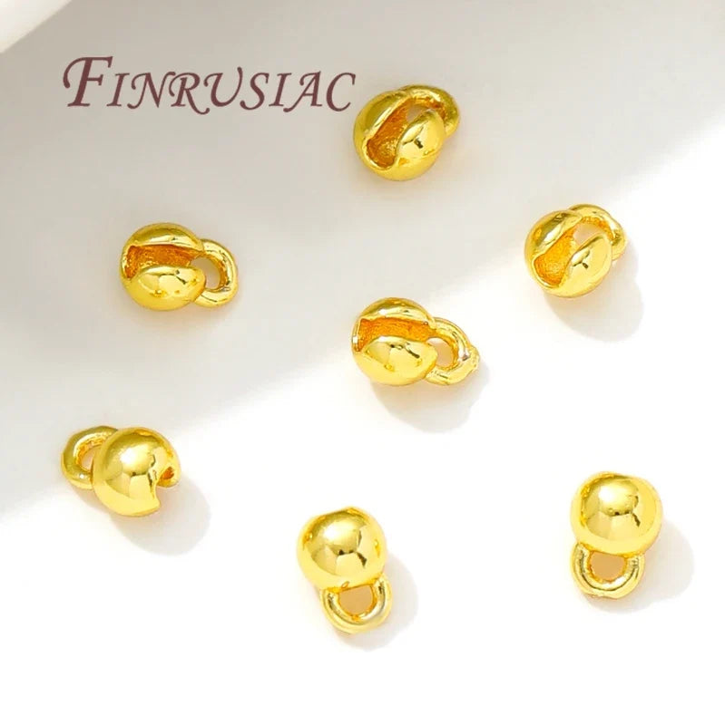 18K Gold Plated Crimp Bead End Caps – DIY Jewelry Findings