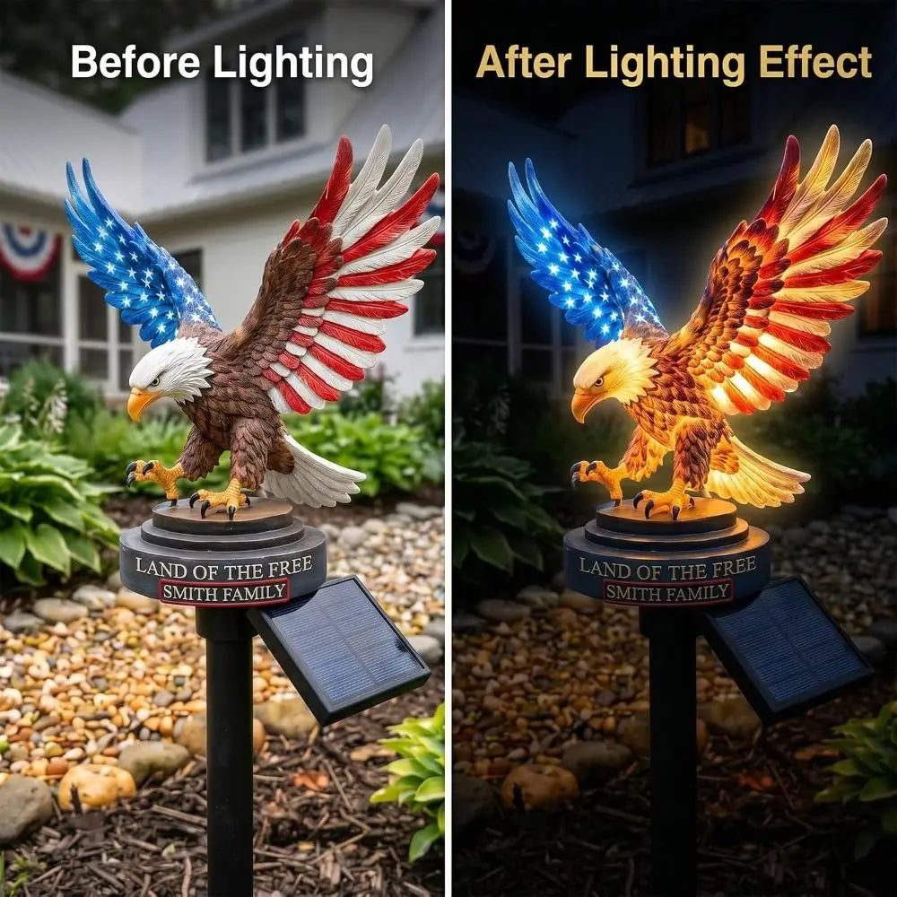 Solar LED Eagle Garden Stake Light – UV Resistant Patriotic Decor