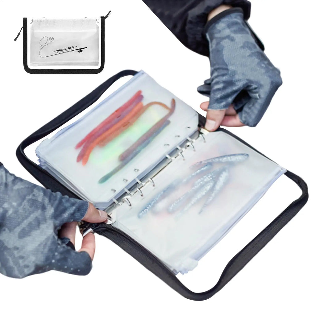 Clear Fishing Lure Bait Bag – 10-Page Transparent Tackle Organizer